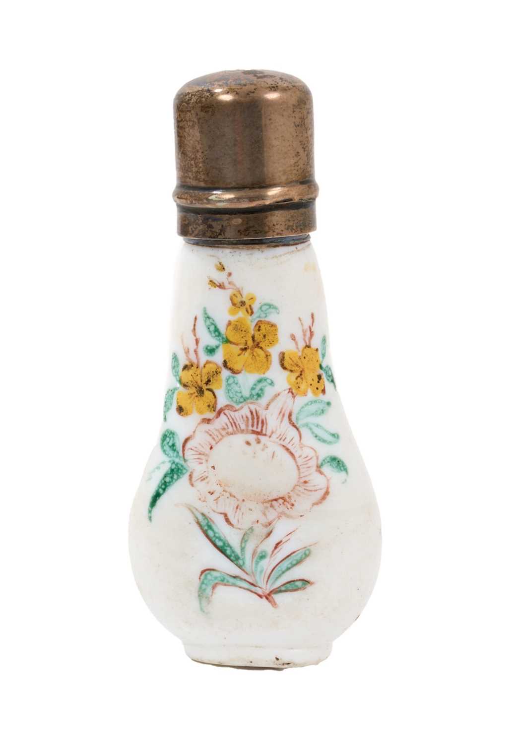 George III milk glass scent bottle, titled and dated IR 1773 - Image 2 of 7