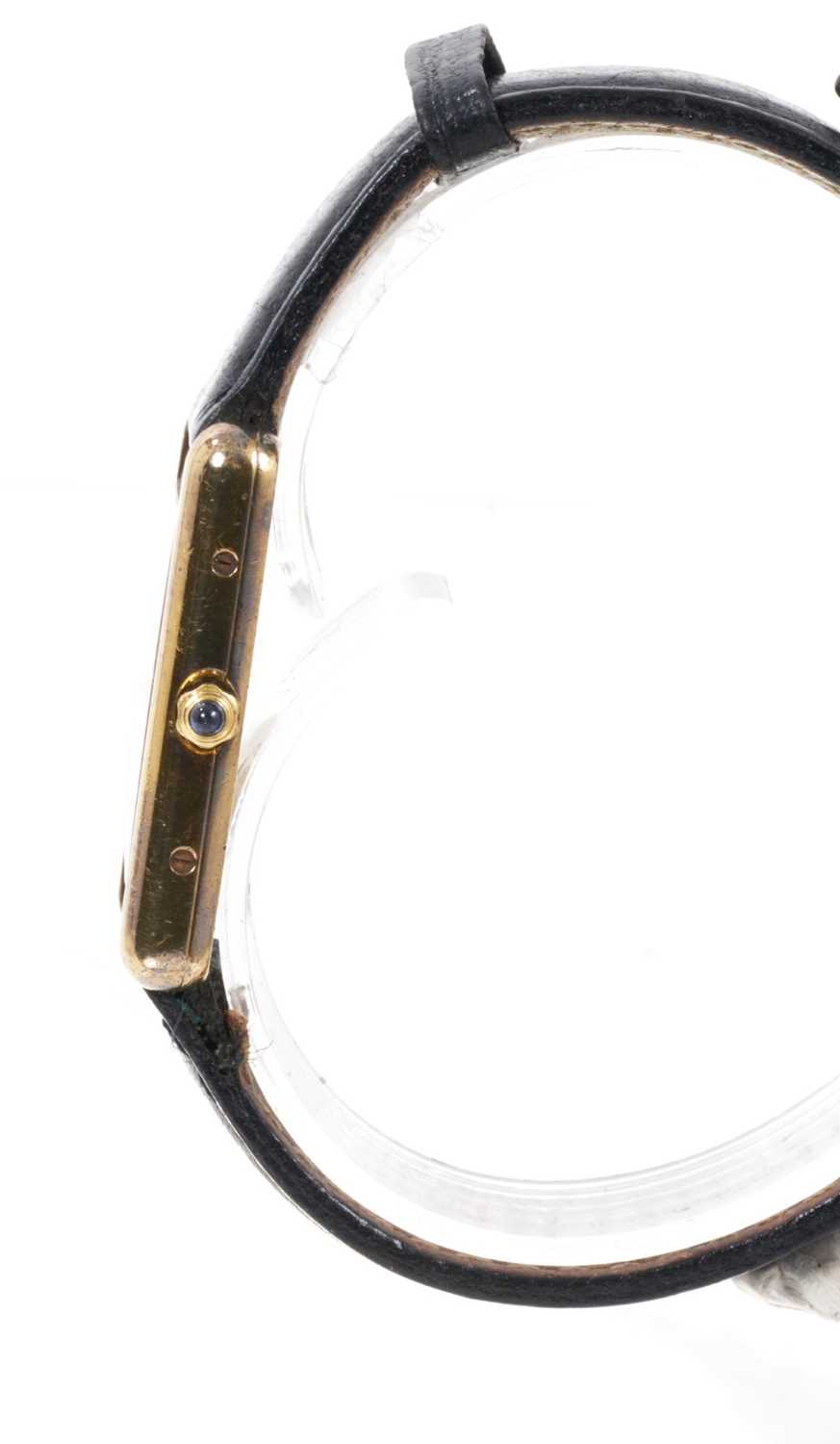 Cartier Must de Cartier Tank quartz wristwatch with leather strap - Image 3 of 5