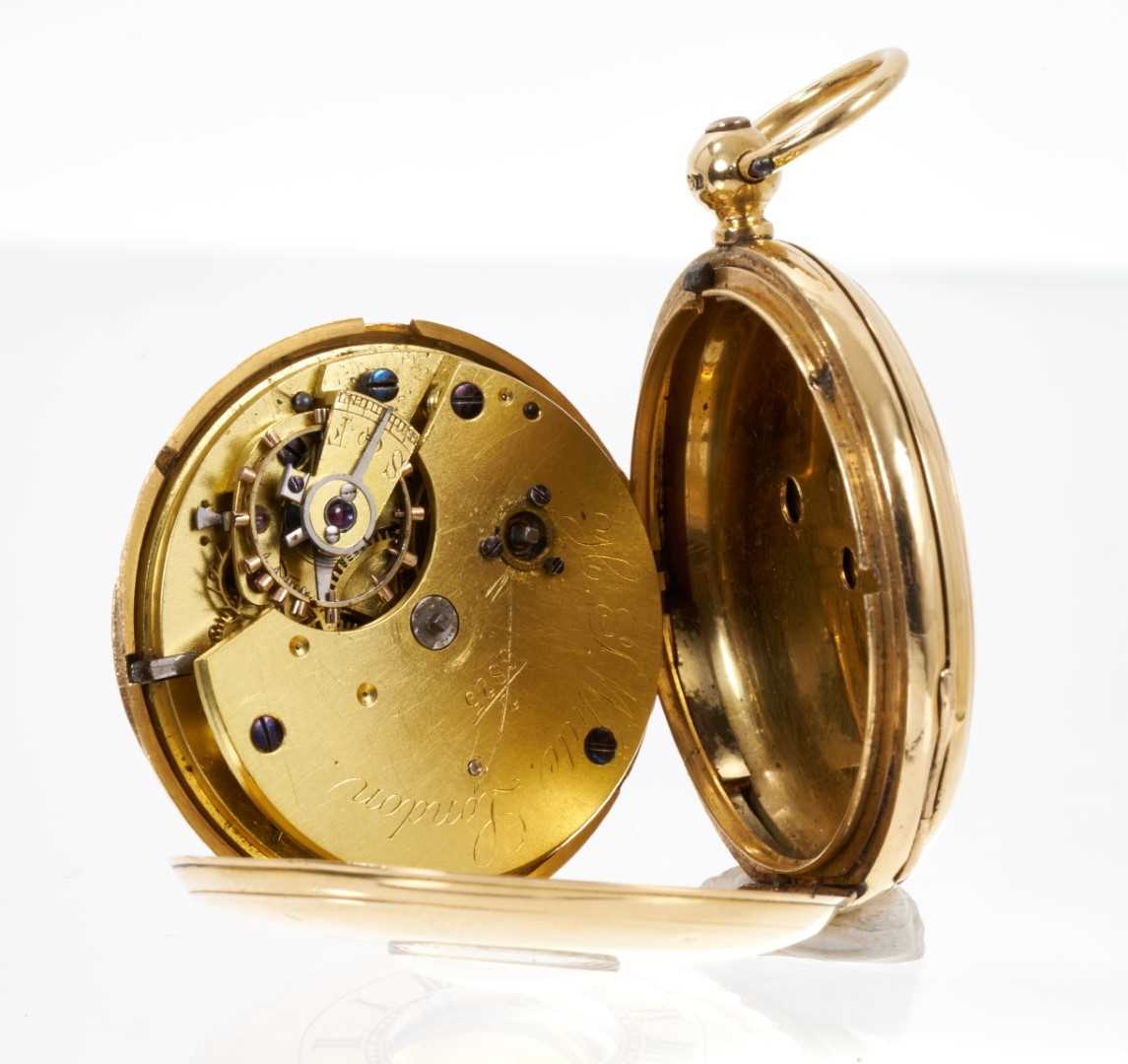Victorian 18ct gold cased half hunter pocket watch by White, London - Image 3 of 3