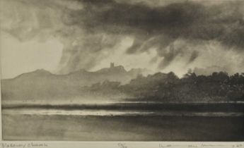 *Norman Ackroyd (b.1938) signed limited edition etching - Blakeney Church, 54/90, 22cm x 35cm, in gl