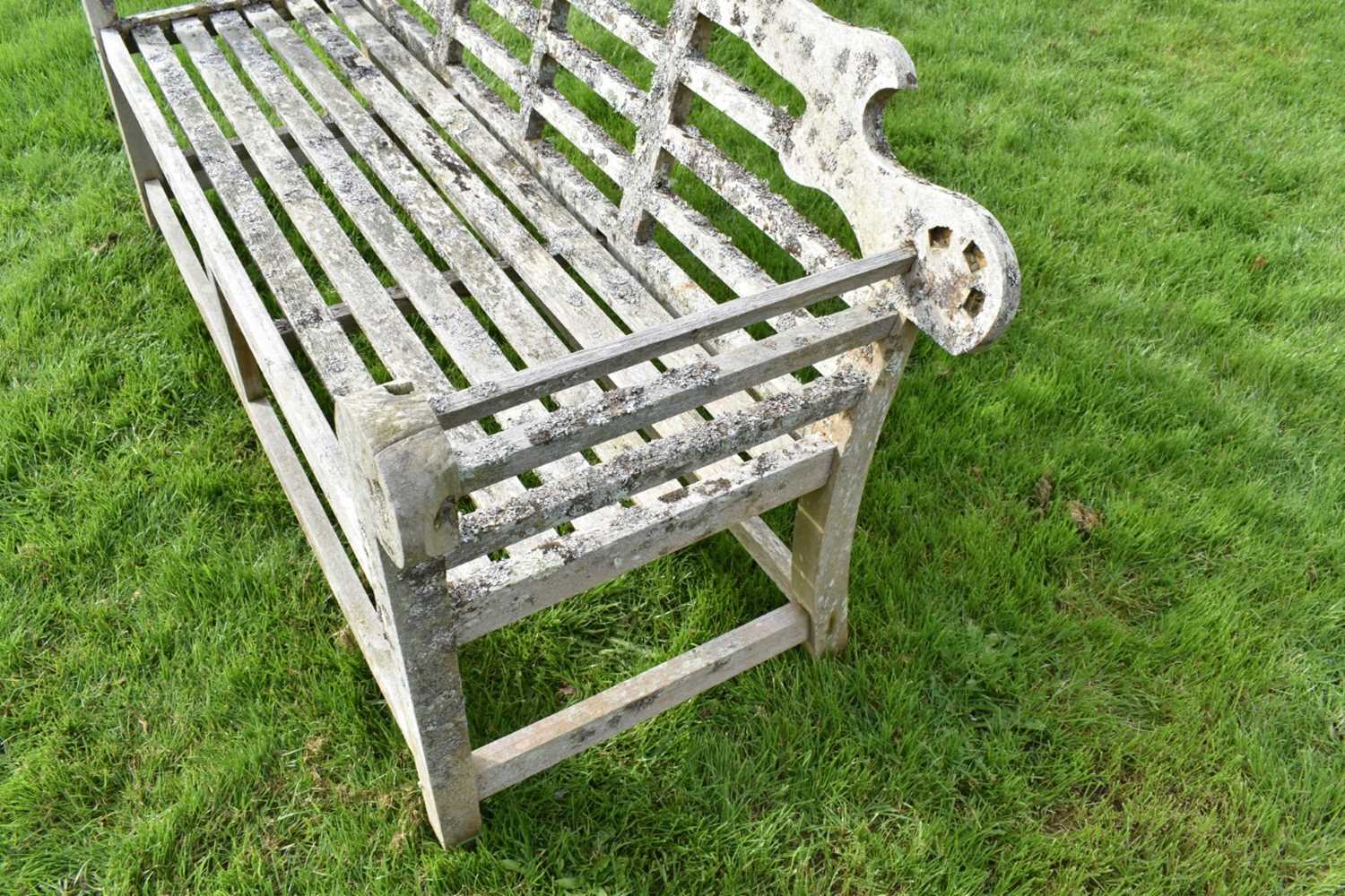 Lutyens style teak garden bench, approximately 166cm wide - Image 3 of 9