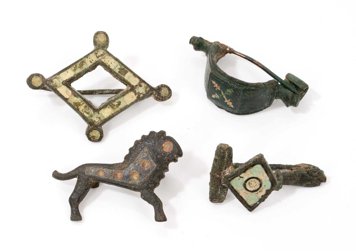 Four enamelled Roman brooches - Image 2 of 2