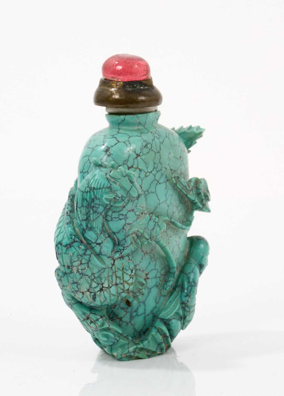 Carved lapis snuff bottle - Image 2 of 6