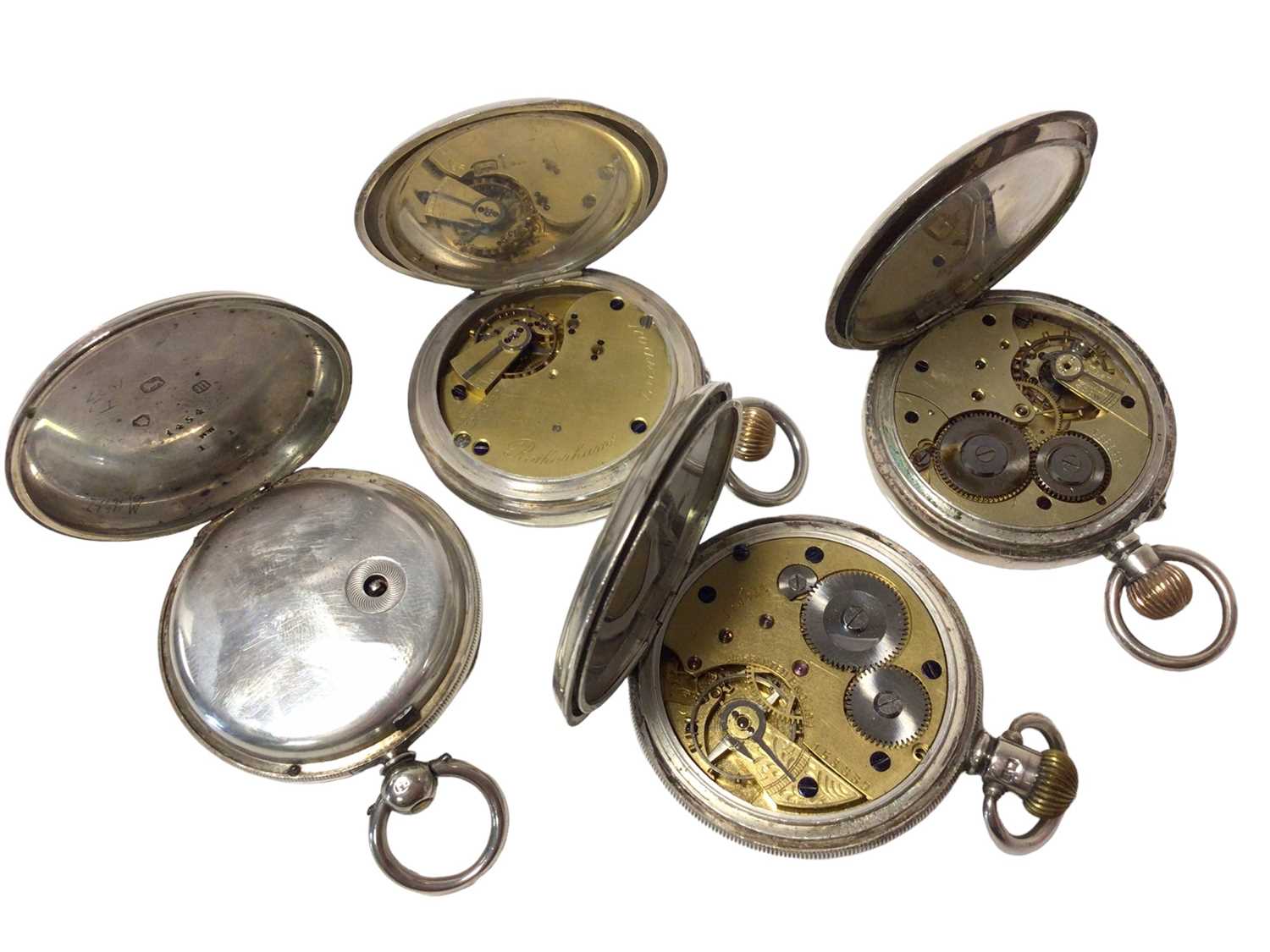 Four various 19th century silver cased pocket watches - Image 3 of 3