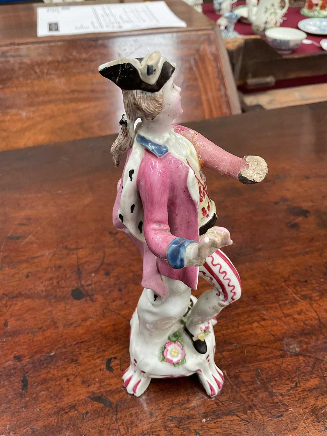 18th century polychrome painted porcelain figure - Image 3 of 7