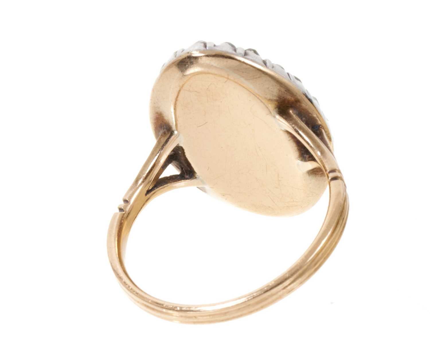 George III diamond and enamel navette form ring - Image 3 of 3