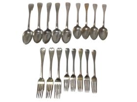 William IV/Victorian silver Old English pattern flatware