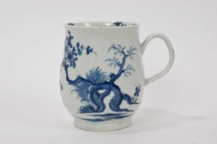 18th century Worcester blue and white bell-shaped mug