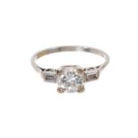 Art Deco diamond single stone ring