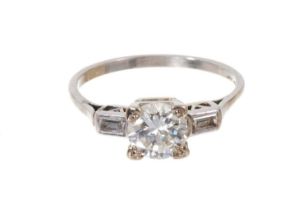 Art Deco diamond single stone ring