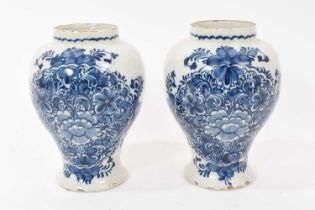 Pair of 18th century Dutch Delft vases