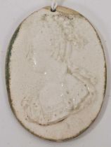 Wedgwood creamware oval portrait medallion