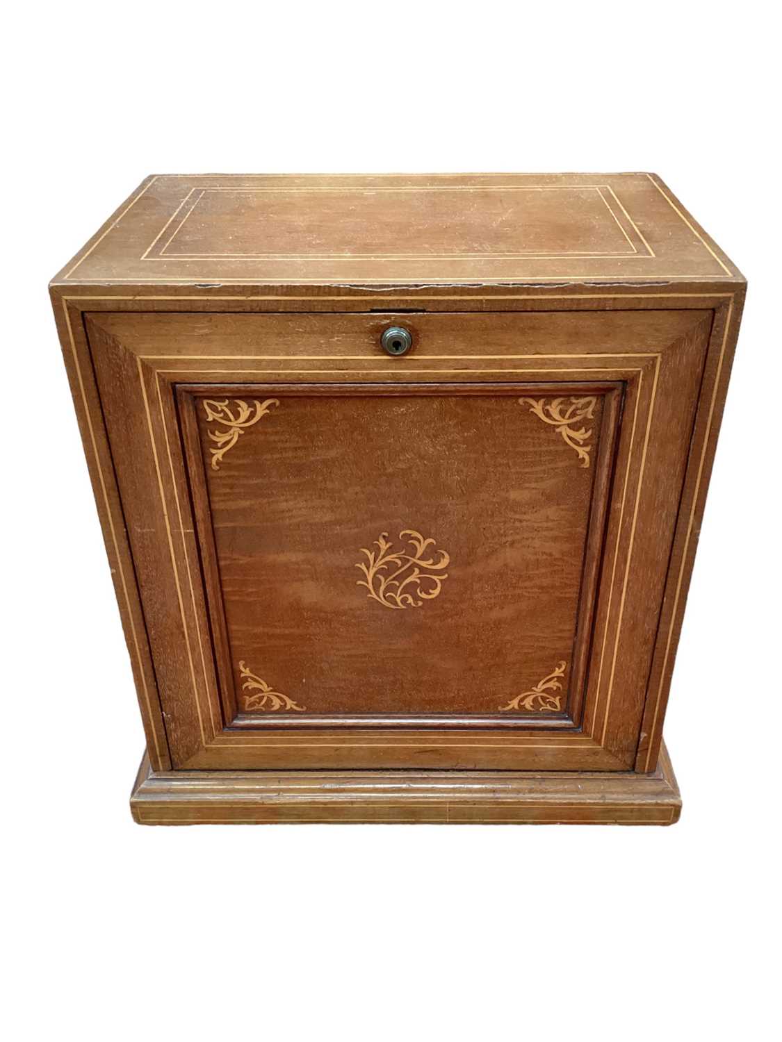 Edwardian limed mahogany desk secretaire - Image 2 of 8