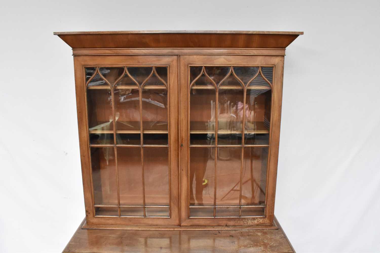 Early Victorian mahogany two height secretaire bookcase - Image 4 of 7