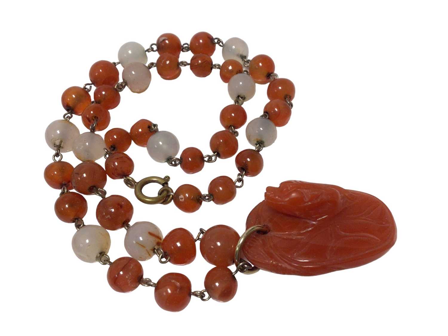 Chinese hardstone necklace - Image 2 of 5