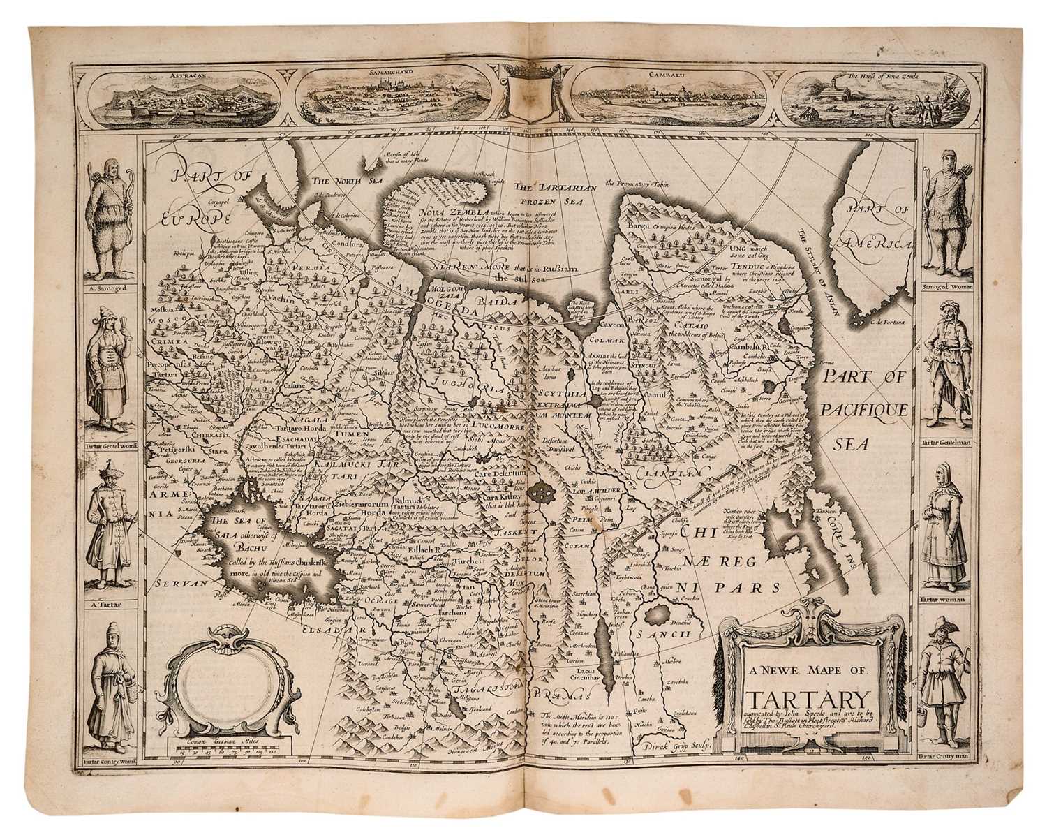 John Speed - 17th century engraved map of Tartary