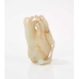 18th / 19th century celadon jade snuff bottle in the form of a Buddha's hand