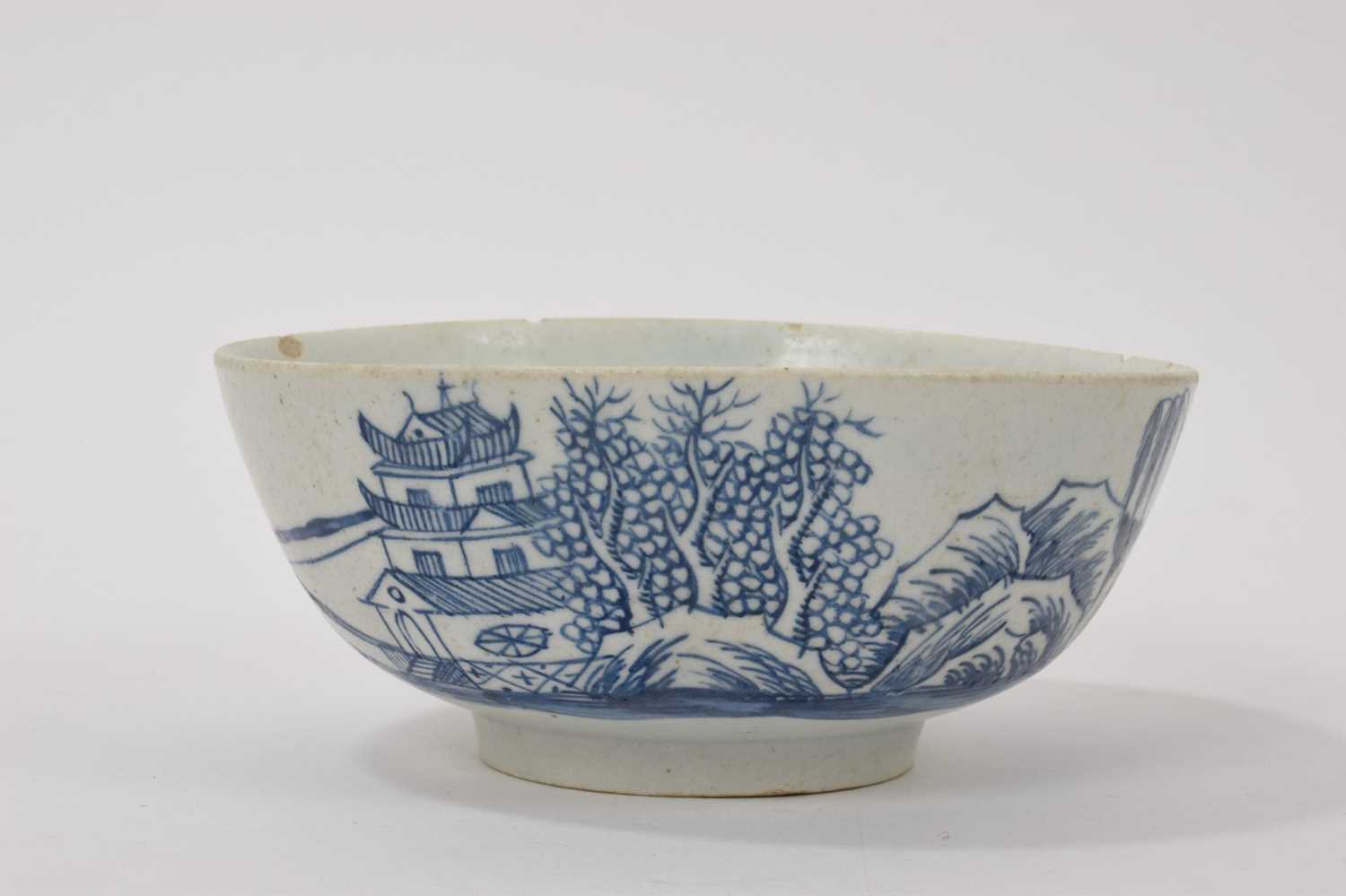 Bow blue and white porcelain bowl