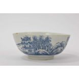 Bow blue and white porcelain bowl