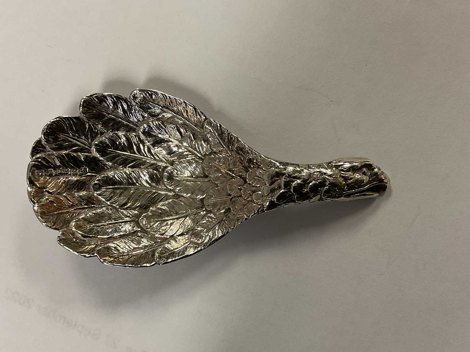 Rare eagle's head silver caddy spoon by Joseph Wilmore - Image 8 of 8