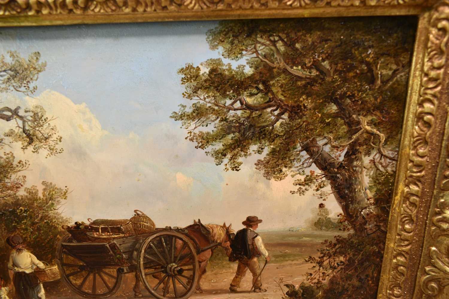 Thomas Smythe (1825-1906) oil on panel - Family Group and a wagon in a lane, signed, 25cm x 38cm, in - Image 5 of 7