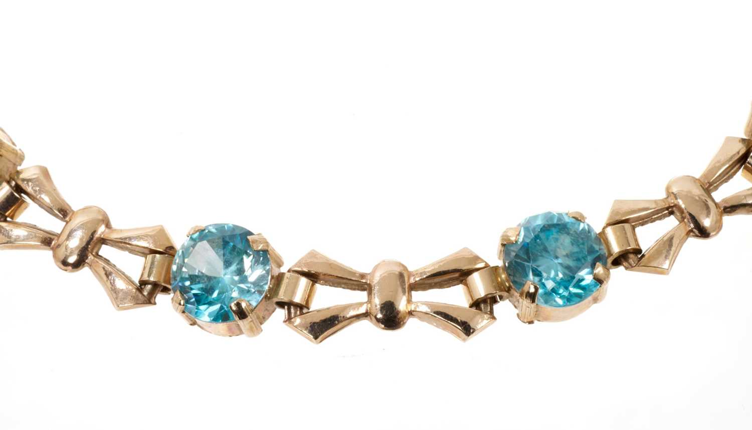 1940s gold and blue zircon bracelet - Image 2 of 3