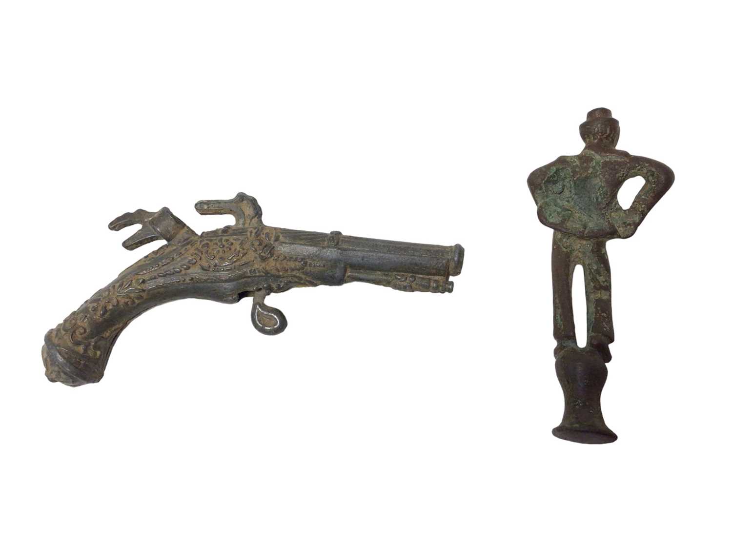 18th century petronel and an 18th century figural pipe tamper - Image 2 of 4