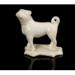 18th century white glazed model of a pug