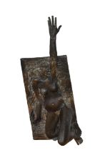 John Doubleday (b. 1947) bronze - stylised female form, signed and dated 1986, 153cm high