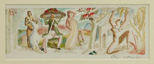 *Michael Rothenstein (1908-1993) watercolour design for a mural, initialled and dated '38 and signed