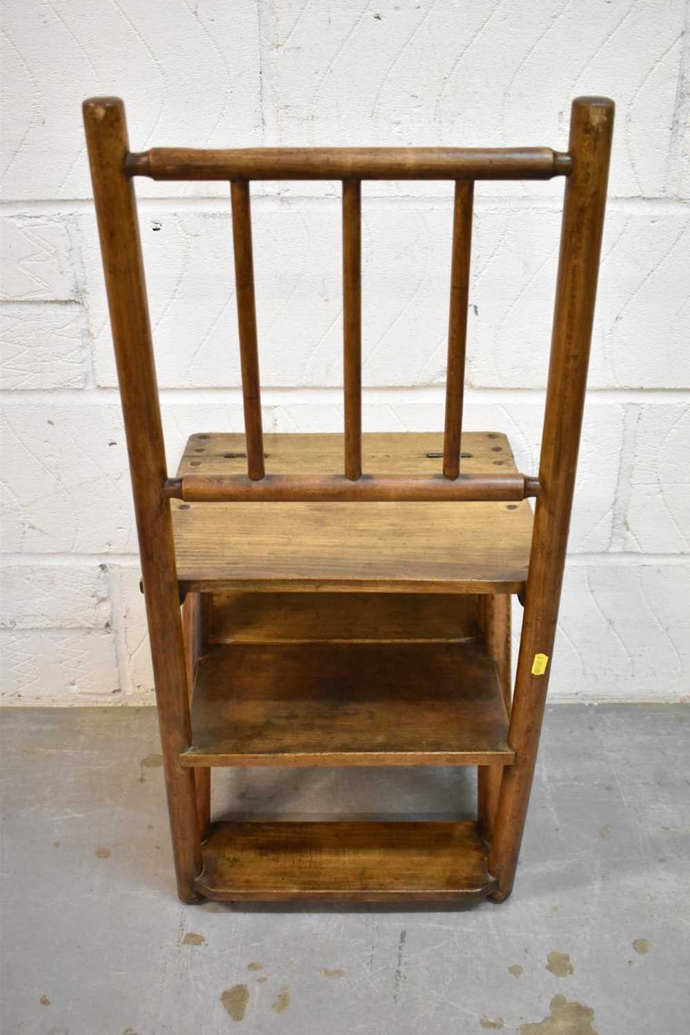 Victorian beech metamorphic library chair - Image 4 of 7