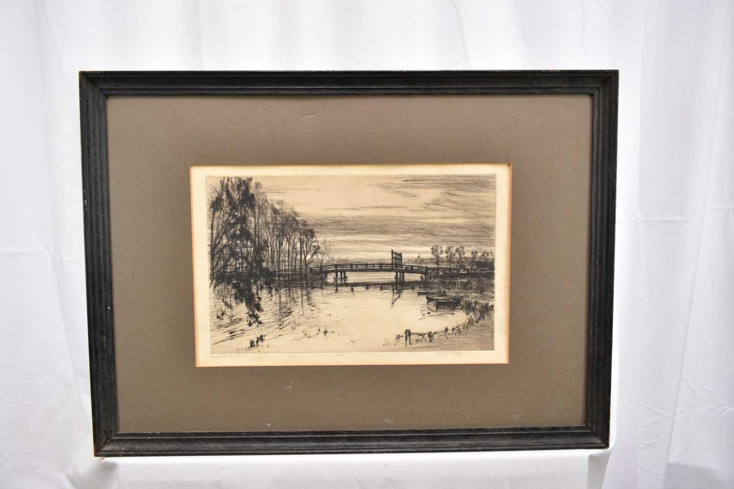 Paul Earee (1888-1968) etching - Sunset on the Stour, signed Fred P. Earee, titled and numbered 10/5 - Image 2 of 4