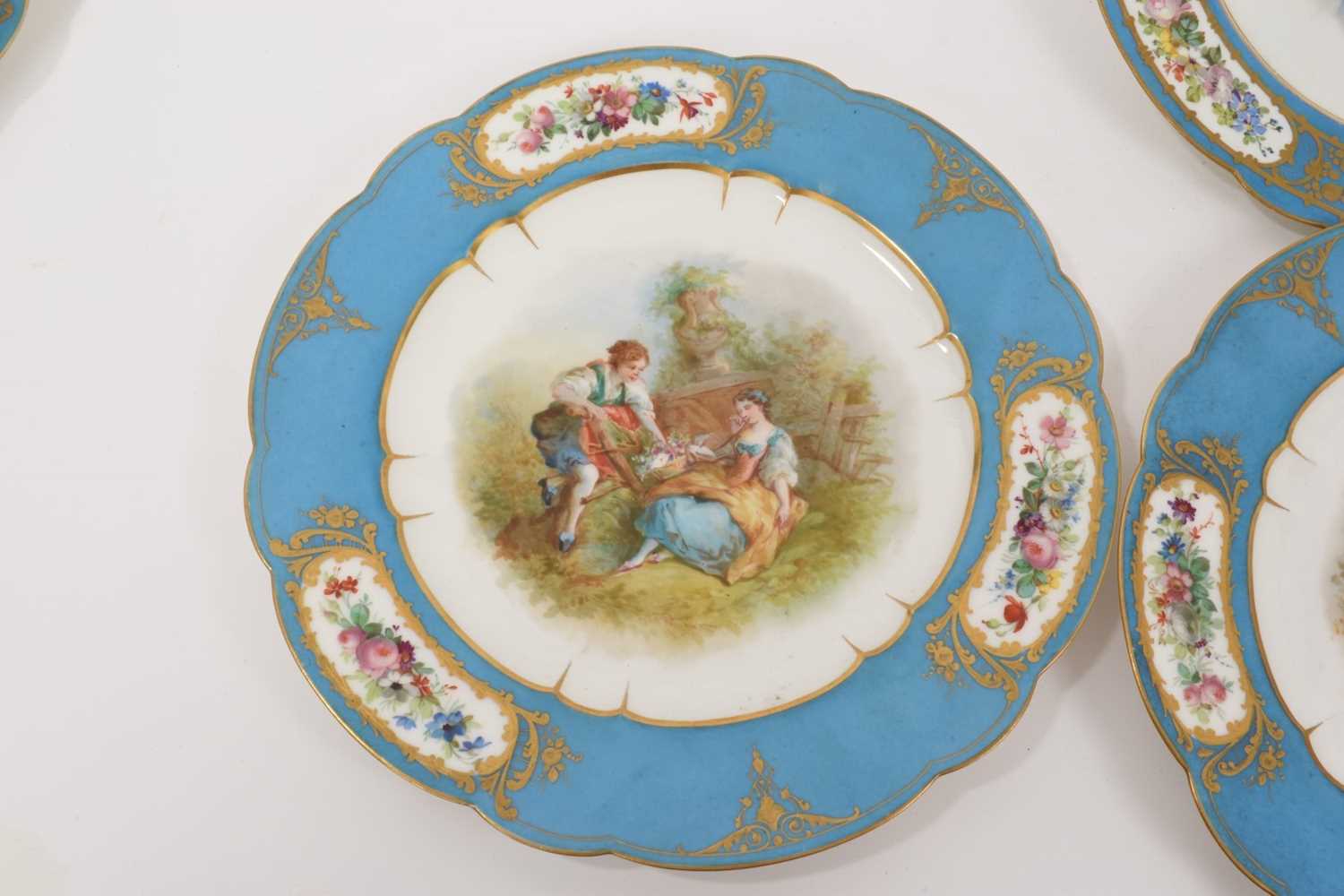 Four Sèvres painted cabinet plates - Image 2 of 9