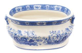 Wedgwood blue printed two handled footbath