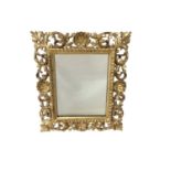 19th century Florentine pierced gilt wall mirror