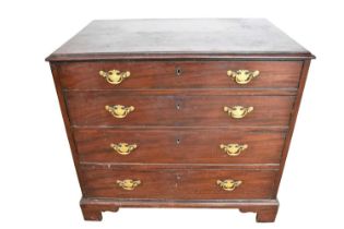 Good George II mahogany dressing chest, with four graduated oak lined drawers