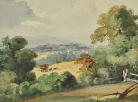 Charlotte Vawser (fl.1837-1875) watercolour - View of South Weald, Brentwood Essex, inscribed verso,