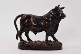 Antique Palissy ware majolica pottery model of a Bull - M Mafra, Portugal (1)