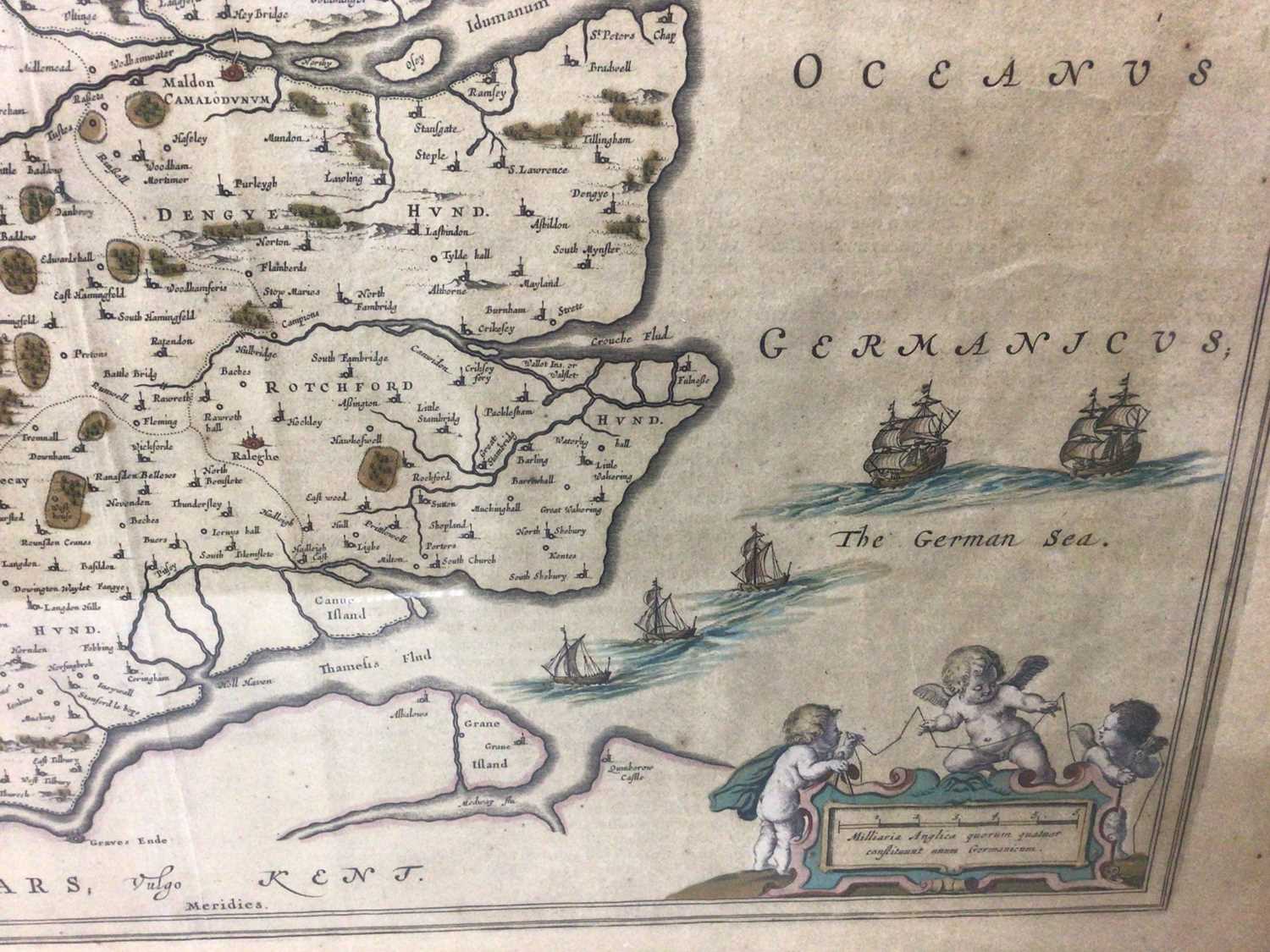 Johannes Blaeu: 17th century hand tinted engraved map of Essex - Image 5 of 6