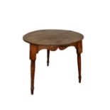 19th century oak and fruitwood cricket table, 76cm diameter