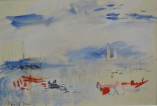 Robert G. D. Alexander (1875-1945) watercolour after Turner - Venice, inscribed, 18cm x 27cm, in gla