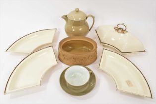 Wedgwood pearlware glazed jug and cover, and other items