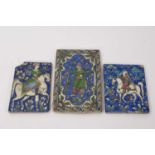 Three antique Persian tiles