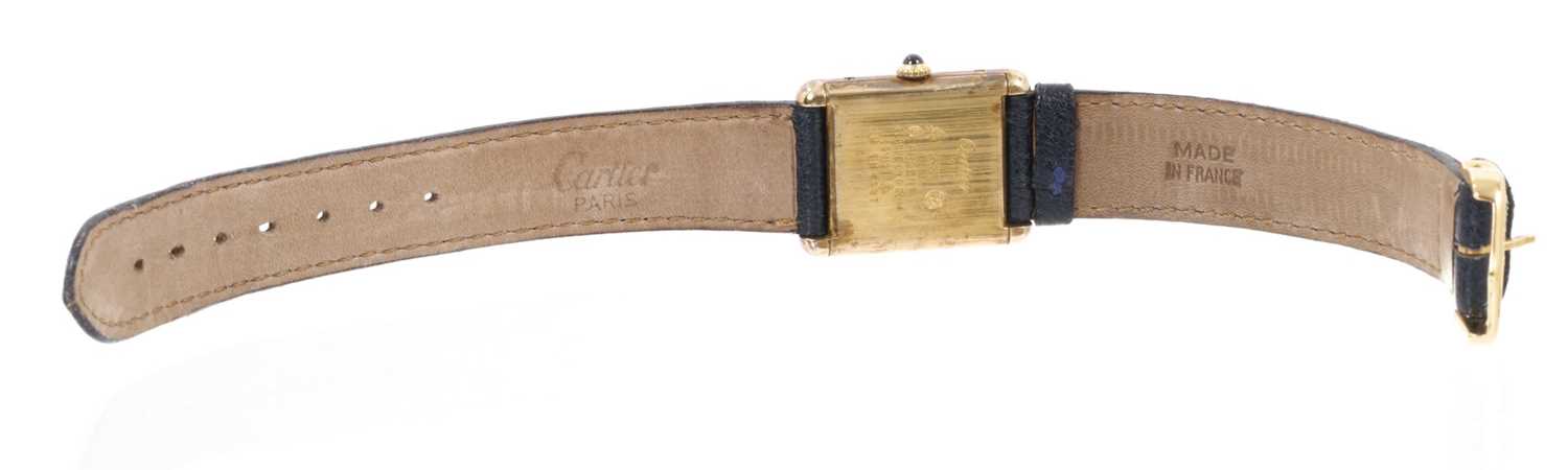 Cartier silver gilt Tank wristwatch with manual wind movement - Image 4 of 5