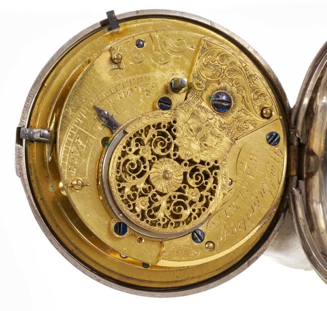 Early 19th century silver open pair-cased pocket watch and another similar - Image 3 of 12