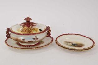 Royal Worcester sauce tureen and cover and stand and a small pair of dishes