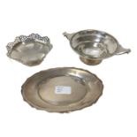 Selection of early 20th century silver, including an oval dish or stand, and other items