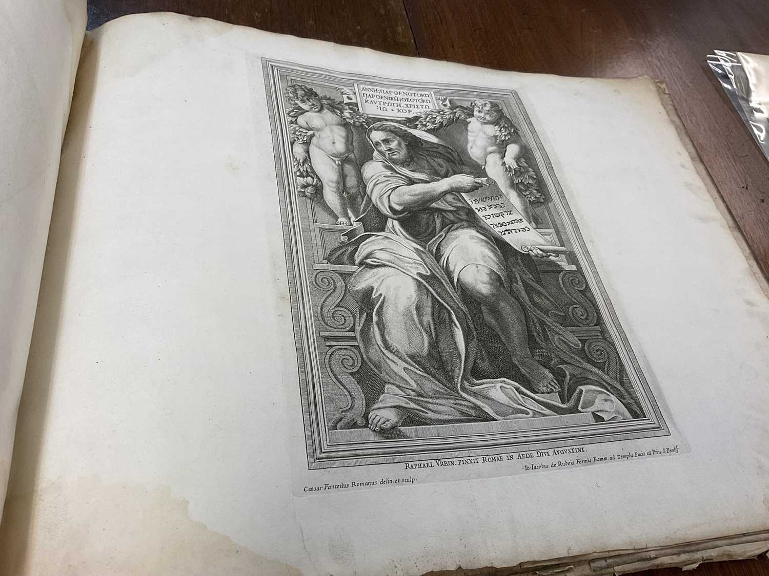 Imagines Veteris ac Novi Testamenti a Raphaelis Sanctio Urbinate…- Vellum bound book of 17th century - Image 7 of 18