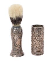 Late Victorian silver shaving brush