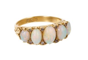 Late Victorian opal five stone ring